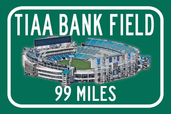 Jacksonville Jaguars TIAA Bank Stadium - Miles to Stadium Highway Road Sign Customize the Distance Sign ,Jacksonville Jaguars TIAA Bank