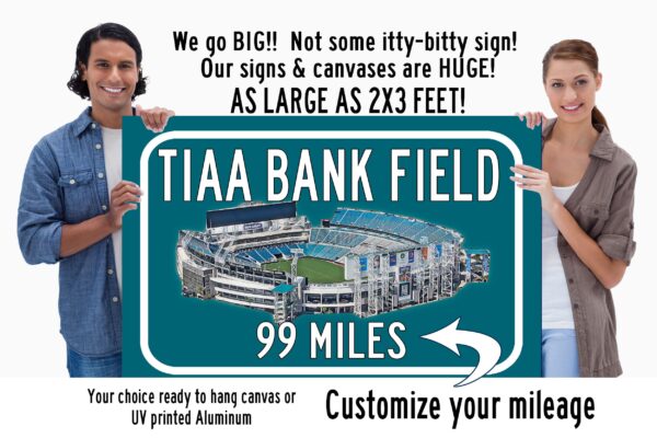 Jacksonville Jaguars TIAA Bank Stadium - Miles to Stadium Highway Road Sign Customize the Distance Sign ,Jacksonville Jaguars TIAA Bank