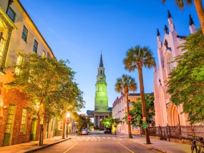 Charleston SC  street scene canvas, Charleston Canvas,  Charleston wall canvas, Charleston watercolor Charleston south decor
