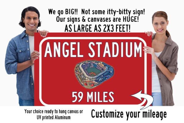 Los Angeles Angels Angels Stadium  - Miles to Stadium Highway Road Sign Customize the Distance Sign ,Los Angeles Angels Angels Stadium