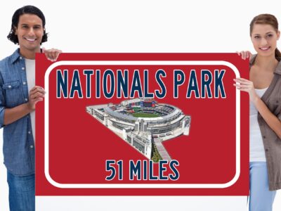 Washington Nationals Nationals Park   - Miles to Stadium Highway Road Sign Customize the Distance Sign , Washington Nationals Nats park