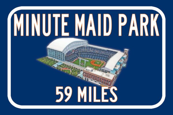 Houston Astros Minute Maid Park    - Miles to Stadium Highway Road Sign Customize the Distance Sign, Houston Astros Minute Maid Park
