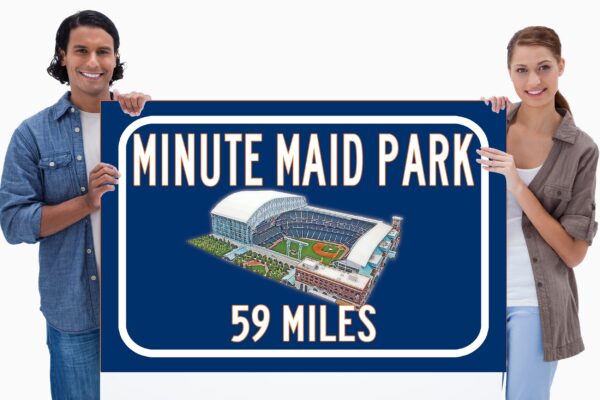 Houston Astros Minute Maid Park    - Miles to Stadium Highway Road Sign Customize the Distance Sign, Houston Astros Minute Maid Park