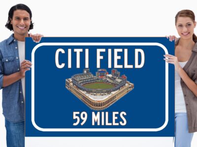 New York Mets Citi Field  - Miles to Stadium Highway Road Sign Customize the Distance Sign ,New York Mets Citi Field