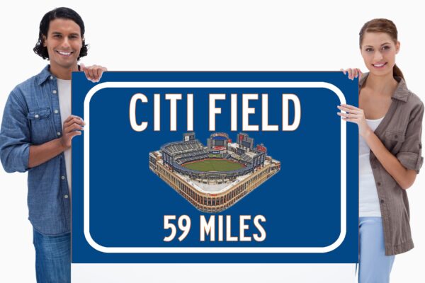 New York Mets Citi Field  - Miles to Stadium Highway Road Sign Customize the Distance Sign ,New York Mets Citi Field