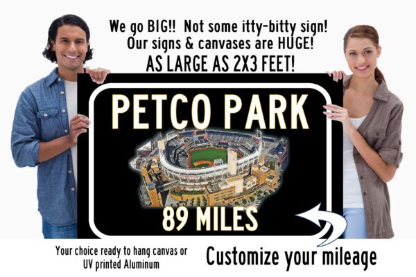 Petco Park San Diego Chargers   - Miles to Stadium Highway Road Sign Customize the Distance Sign ,Petco Park San Diego Chargers
