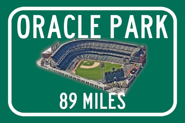 San Francisco Giants Oracle Park   - Miles to Stadium Highway Road Sign Customize the Distance Sign ,San Francisco Giants Oracle Park