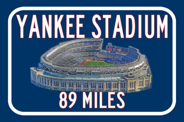 Yankee Stadium New York Yankees   - Miles to Stadium Highway Road Sign Customize the Distance Sign , New York Yankees Yankee Stadium