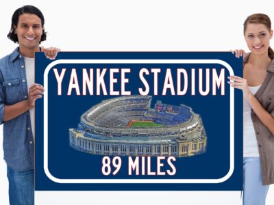 Yankee Stadium New York Yankees   - Miles to Stadium Highway Road Sign Customize the Distance Sign , New York Yankees Yankee Stadium