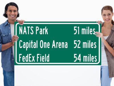 Nationals Park/Fed Ex Field/Capital One arena/ Washington Nationals, WTF, Washington Capitals |Distance Sign | Mileage Sign | Highway Sign