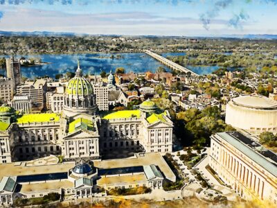 Harrisburg watercolor canvas, Harrisburg watercolor, Harrisburg Pennsylvania Canvas Wall Art, Harrisburg wall art canvas, Harrisburg  wall