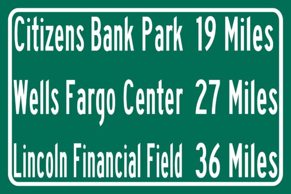 Philadelphia Phillies Citizens Bank Park  - Miles to Stadium Highway Road Sign Customize the Distance Sign ,Philadelphia Phillies Citizens