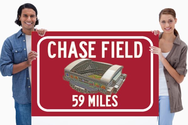 Arizona Diamondbacks Chase Field  - Miles to Stadium Highway Road Sign Customize the Distance Sign ,Arizona Diamondbacks Chase Field