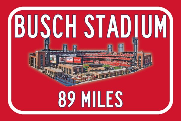 St Louis Cardinals Busch Stadium  - Miles to Stadium Highway Road Sign Customize the Distance Sign ,St Louis Cardinals Busch Stadium