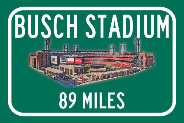 St Louis Cardinals Busch Stadium  - Miles to Stadium Highway Road Sign Customize the Distance Sign ,St Louis Cardinals Busch Stadium