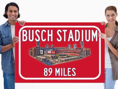 St Louis Cardinals Busch Stadium  - Miles to Stadium Highway Road Sign Customize the Distance Sign ,St Louis Cardinals Busch Stadium