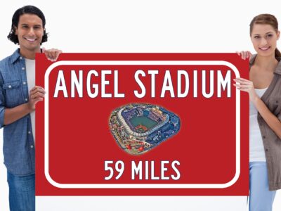 Los Angeles Angels Angels Stadium  - Miles to Stadium Highway Road Sign Customize the Distance Sign ,Los Angeles Angels Angels Stadium