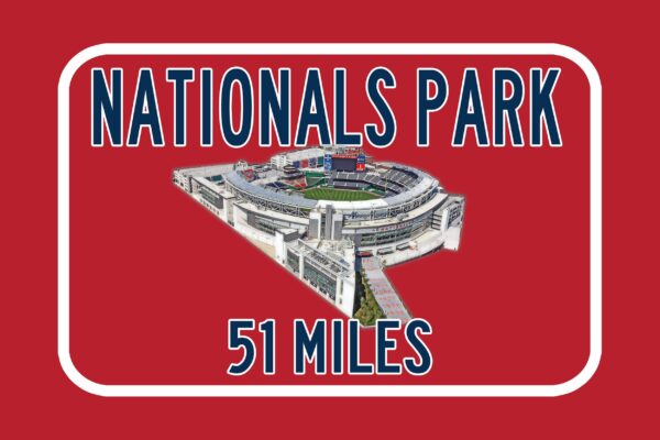Washington Nationals Nationals Park   - Miles to Stadium Highway Road Sign Customize the Distance Sign , Washington Nationals Nats park