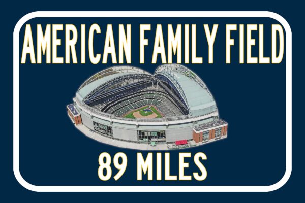Milwaukee Brewers American Family Field  - Miles to Stadium Highway Road Sign Customize the Distance Sign ,Milwaukee Brewers American Family