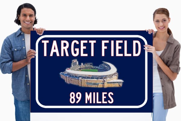 Target Field Minnesota Twins   - Miles to Stadium Highway Road Sign Customize the Distance Sign , Target Field Minnesota Twins