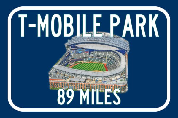 Seattle Mariners T-Mobile Park   - Miles to Stadium Highway Road Sign Customize the Distance Sign , Seattle Mariners T-Mobile Park