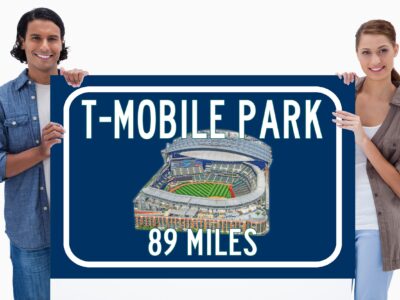 Seattle Mariners T-Mobile Park   - Miles to Stadium Highway Road Sign Customize the Distance Sign , Seattle Mariners T-Mobile Park