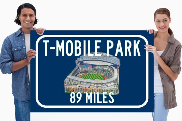 Seattle Mariners T-Mobile Park   - Miles to Stadium Highway Road Sign Customize the Distance Sign , Seattle Mariners T-Mobile Park