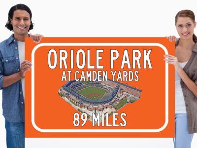 Orioles Park at Camden yards   - Miles to Stadium Highway Road Sign Customize the Distance Sign ,Oriole Park at Camden yards