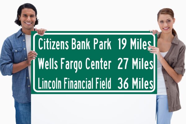 Philadelphia Phillies Citizens Bank Park  - Miles to Stadium Highway Road Sign Customize the Distance Sign ,Philadelphia Phillies Citizens