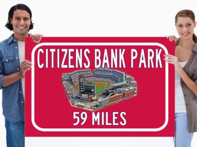 Philadelphia Phillies Citizens Bank Park   - Miles to Stadium Highway Road Sign Customize the Distance Sign Philadelphia Phillies Citizens