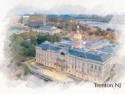 Trenton New Jersey watercolor skyline canvas, Trenton sketch watercolor Canvas  Canvas Trenton Art, Trenton wall art canvas, Trenton print