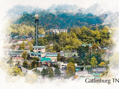 Gatlinburg  Tennessee watercolor, Smokey Mountains  Canvas, Gatlinburg Tennessee  Wall Art,  Gatlinburg wall art,  Gatlinburg watercolor
