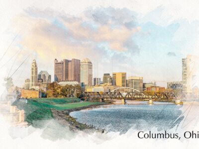 Columbus skyline sketch watercolor canvas, Columbus watercolor canvas, Columbus Wall art, Columbus watercolor art Columbus photo, Columbus
