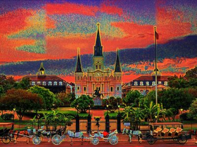 Jackson Square New Orleans watercolor canvas, New Orleans watercolor Canvas Print, New Orleans wall art, Canvas Wall Art, New Orleans