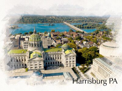 Harrisburg watercolor canvas, Harrisburg watercolor, Harrisburg Canvas Wall Art, Harrisburg wall art canvas, Harrisburg  wall art,