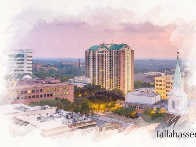 Tallahassee Florida watercolor on Canvas, Florida State  ,Florida State watercolor, Tallahassee wall art,Florida State university, Seminoles