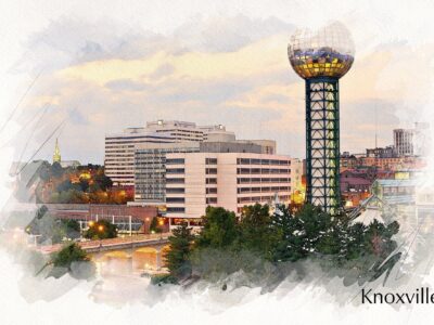 Knoxville watercolor skyline canvas, Knoxville watercolor Canvas,  Knoxville TN  Knoxville wall art canvas,  Knoxville watercolor