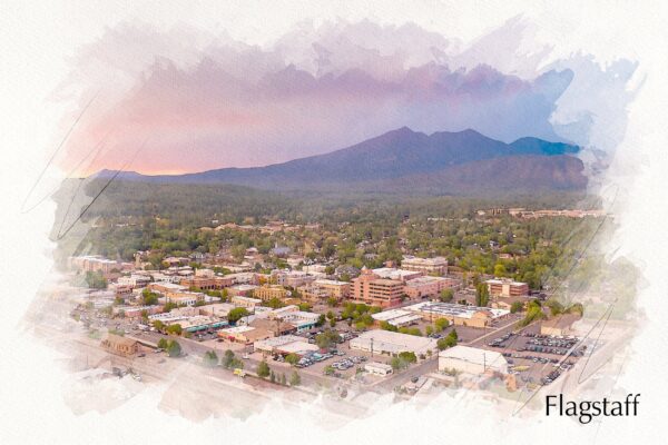 Flagstaff watercolor canvas, Flagstaff  watercolor Canvas Flagstaff wall Art, Flagstaff  watercolor wall art canvas, Flagstaff  wall art,