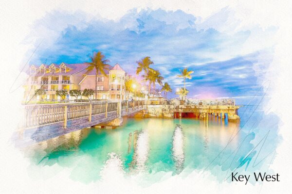 Key West photo Printed on Canvas, Key West Florida, Large Key West Print, Key West wall art, Canvas gifts, Key West Print