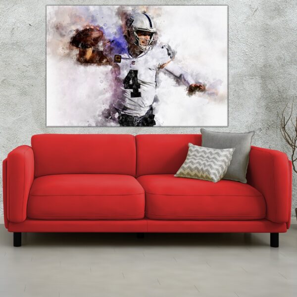 Derek Carr watercolor, Las Vegas wall art, Derek Carr Poster , Derek Carr Las Vegas Raiders wall art, Derek Carr - Image 3