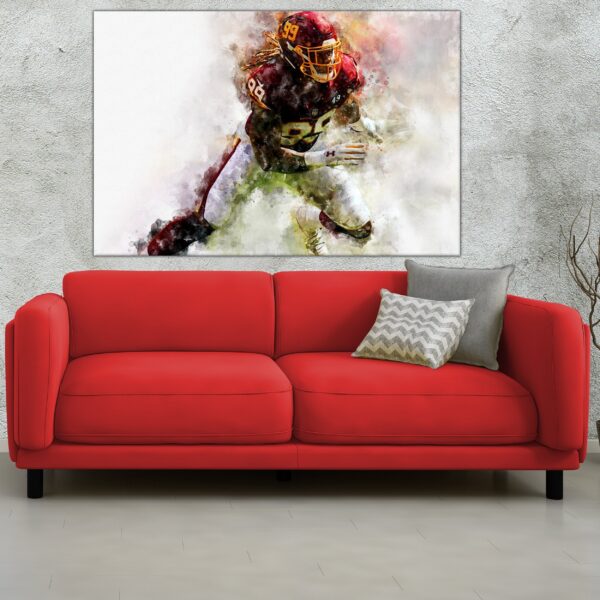 Chase Young watercolor, Washington Football Team wall art, Chase Young Washington Football Team wall art poster,  Carolina wall art - Image 3