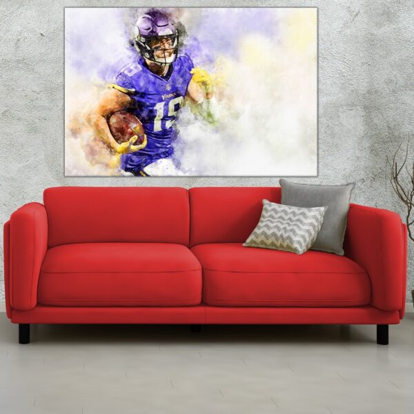 Adam Thielen watercolor, Minnesota Vikings - Image 3