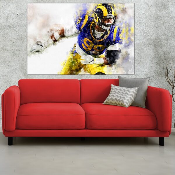 Aaron Donald watercolor, Los Angeles Rams - Image 3