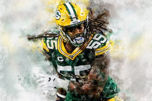 Za'Darius Smith watercolor, Green Bay Packers wall art, Green Bay Packers Za'Darius Smith poster on Canvas - Image 2