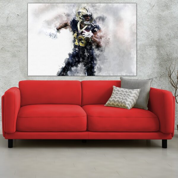 Micheal Thomas watercolor, New Orleans Saints wall art, New Orleans Saints Micheal Thomas Poster. Canvas, Micheal Thomas New Orleans Saints - Image 3