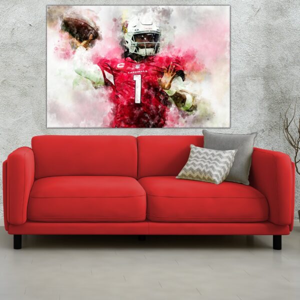 Kyler Murray watercolor, Arizona Cardinals wall art, Arizona Cardinals Kyler Murray Poster. Canvas, Kyler Murray Arizona Cardinals wall art - Image 3