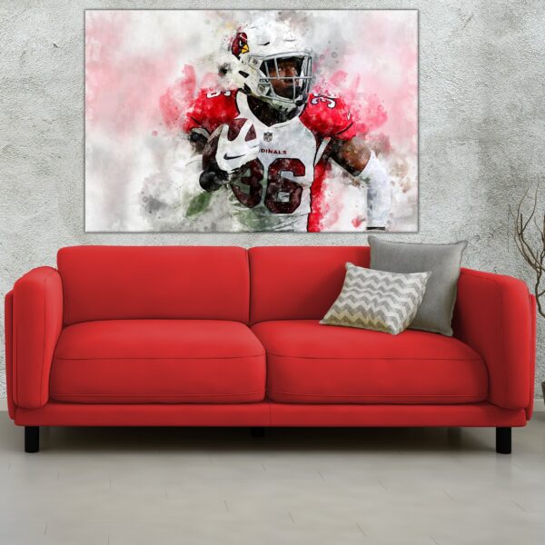 Budda Baker watercolor, Arizona Cardinals wall art,  Arizona Cardinals Budda Baker Canvas, Budda Baker Arizona Cardinals wall - Image 3