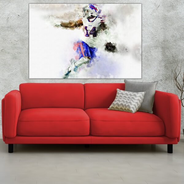 Stefon Diggs watercolor, Buffalo Bills wall art, Buffalo Bills Stefon Diggs Poster. Canvas, Stefon Diggs Buffalo Bills wall art - Image 3
