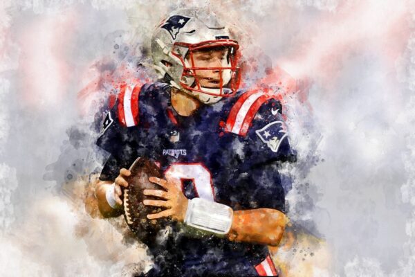 Matt Jones watercolor, New England Patriots wall art, New England Patriots Matt Jones Poster. Canvas, Matt Jones New England Pats wall art - Image 2