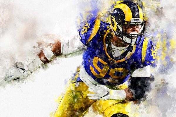 Aaron Donald watercolor, Los Angeles Rams - Image 2